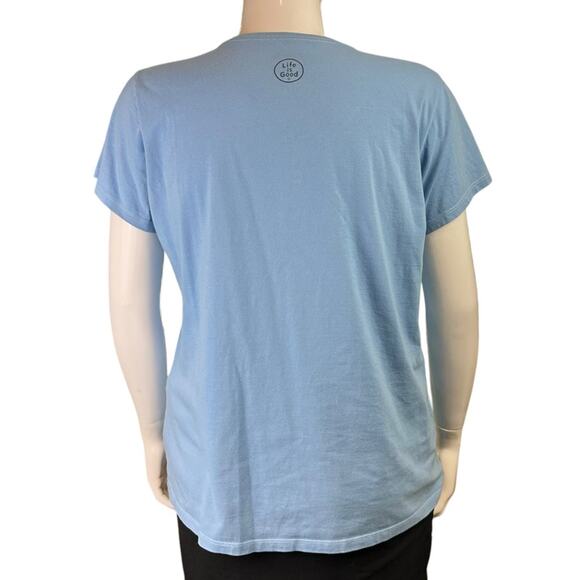 Life is Good Classic Fit Crusher Tee Size XL Blue Made in Peru - Picture 2 of 7